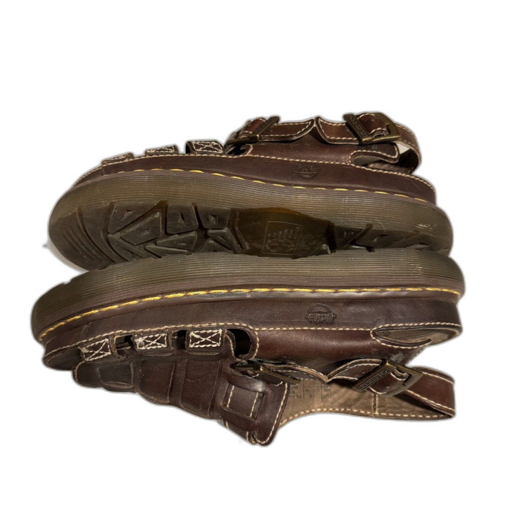Dr. Martens Fisherman Sandals Brown Leather Chunky Y2K Grunge Men 10 Women 11 - Picture 6 of 9